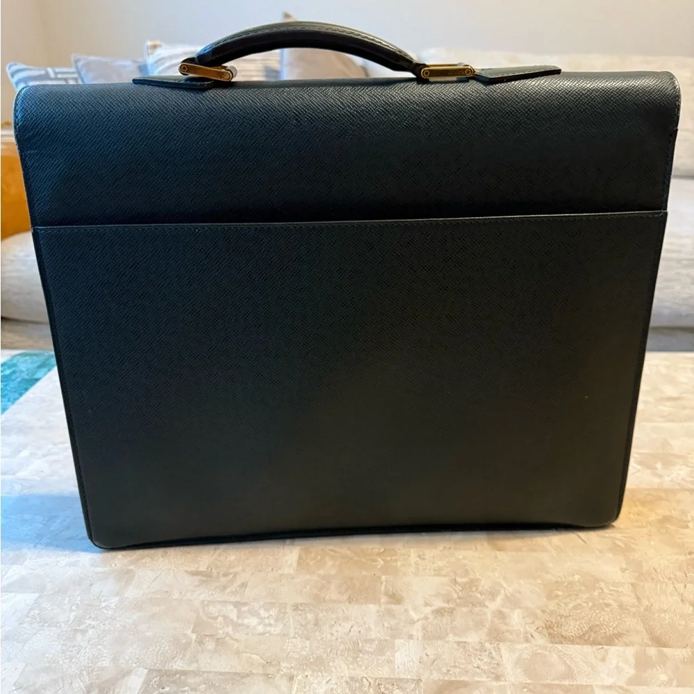 Rare vintage Louis Vuitton Green Taiga Leather Briefcase